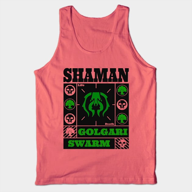 Golgari Swarm | SHAMAN | MTG Ravnica Guild Green & Black Design Tank Top by ChristophZombie